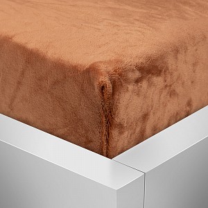 Mikroplyšové prostěradlo 140x200 Elegance - Rezavá Hnědá