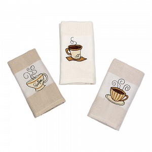 Coffee dárkový set - vaflové utěrky 3ks
