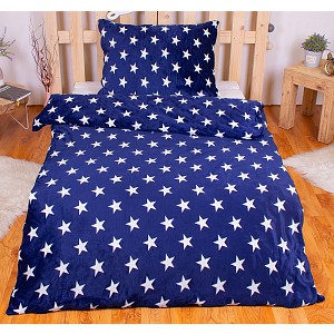 Mikroplyšové povlečení Premium 140x200+70x90 Noční nebe modré