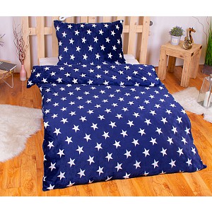 Mikroplyšové povlečení Premium 140x200+70x90 Noční nebe modré