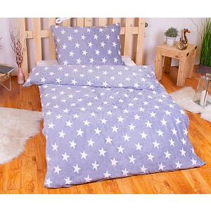 Mikroplyšové povlečení Premium 140x200+70x90 Noční nebe šedé