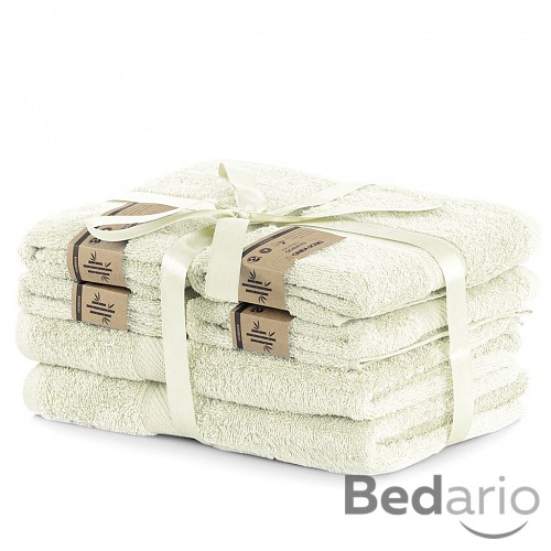 Set luxusních bambusových ručníků a osušek BAMBY 4+2 Krémový