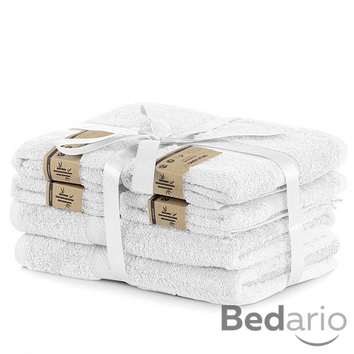 Set luxusních bambusových ručníků a osušek BAMBY 4+2 Bílý