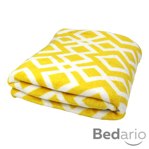 Mikroflanelová deka Premium 150x200 - Kosočtverce žluté