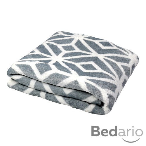 Mikroflanelová deka Premium 150x200 - Kosočtverce šedé