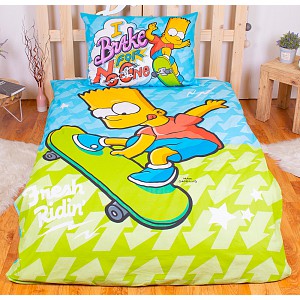 Bavlněné povlečení 140x200+70x90 Bart Skater II