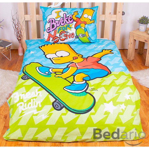 Bavlněné povlečení 140x200+70x90 Bart Skater II