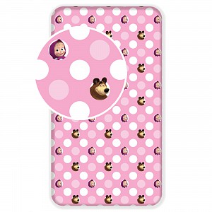 Bavlněné prostěradlo 90x200 Máša a Medvěd zas a znova