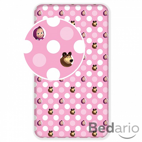 Bavlněné prostěradlo 90x200 Máša a Medvěd zas a znova