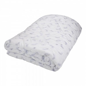 Prošívaná přikrývka ECONOMY bílá stříbrná pírka 140x200
