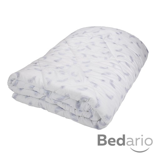 Prošívaná přikrývka ECONOMY bílá stříbrná pírka 140x200