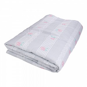 Prošívaná přikrývka letní ECONOMY šedá růže 140x200