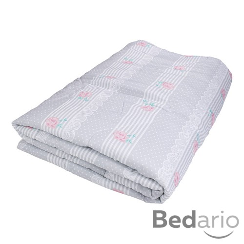 Prošívaná přikrývka letní ECONOMY šedá růže 140x200