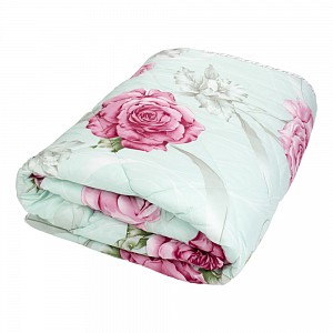 Prošívaná přikrývka ECONOMY zelená růže 140x200