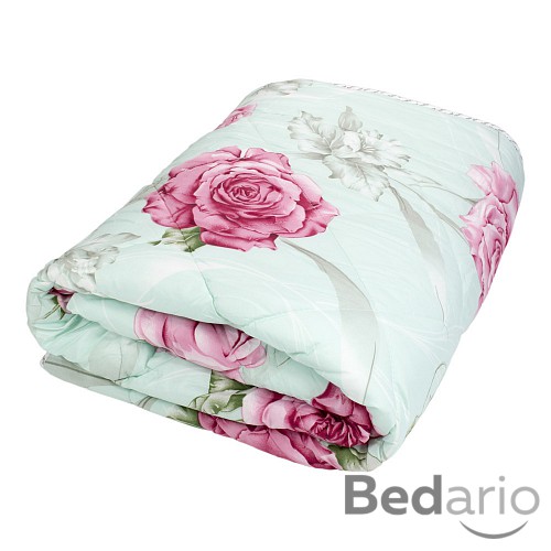 Prošívaná přikrývka ECONOMY zelená růže 140x200