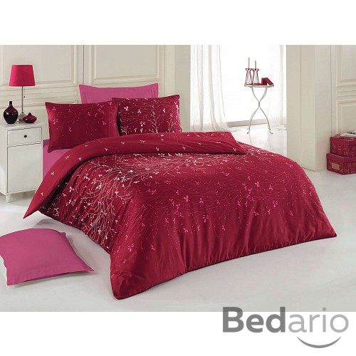 Prodloužené bavlněné povlečení DELUX CARLA VÍNOVÁ 140x220, 70x90cm