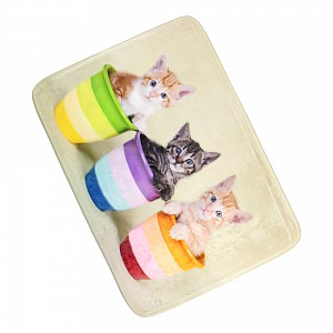 3D Podlahová předložka 50x70 Tři koťata