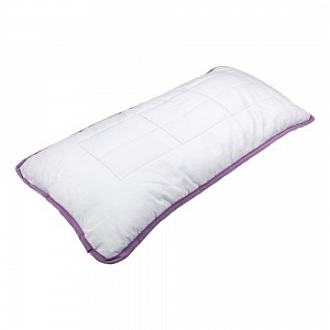 Polštář ECONOMY 40x80 Bílý s fialovým okrajem