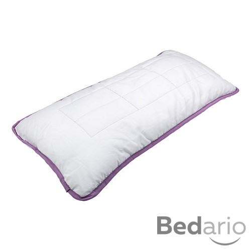 Polštář ECONOMY 40x80 Bílý s fialovým okrajem