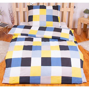 FLANELOVÉ POVLEČENÍ ECONOMY 140x200+70x90 Modré karo