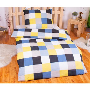 FLANELOVÉ POVLEČENÍ ECONOMY 140x200+70x90 Modré karo