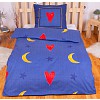 FLANELOVÉ POVLEČENÍ DELUXE 140x200+70x90 Blue Heart