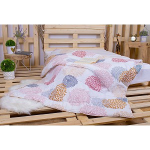 Prošívaná přikrývka ECONOMY Otisk Květiny 220x200