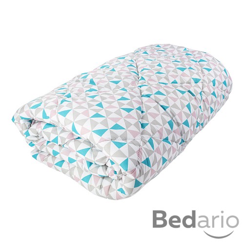 Prošívaná přikrývka ECONOMY Triangles Tyrkys 220x200