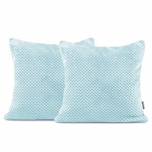 Žakárový povlak na polštářek mikroflanel 45x45 - Babyblue
