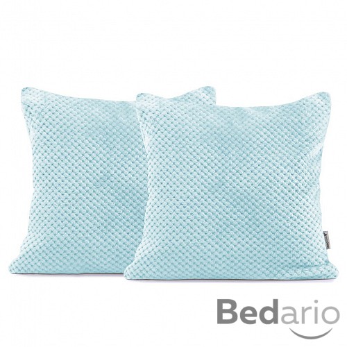 Žakárový povlak na polštářek mikroflanel 45x45 - Babyblue