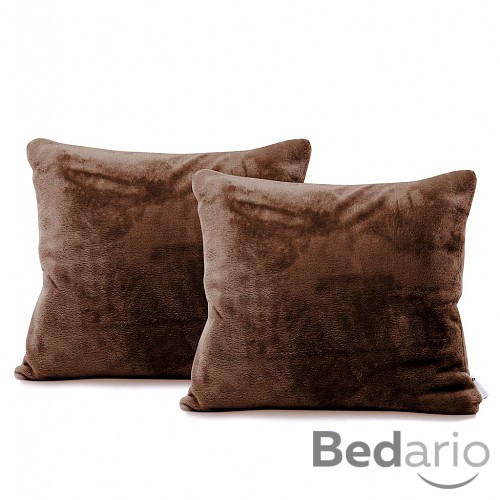 Povlak na polštářek mikroflanel 45x45 - Tmavě hnědá