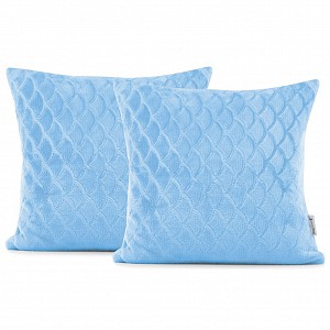 Povlak na polštářek mikroflanel ŠUPINKY 45x45 - Světle modrá