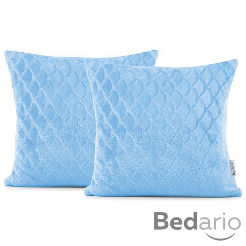 Povlak na polštářek mikroflanel ŠUPINKY 45x45 - Světle modrá