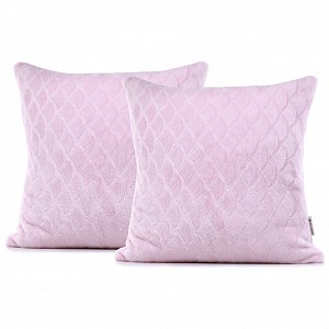 Povlak na polštářek mikroflanel ŠUPINKY 45x45 - Růžová