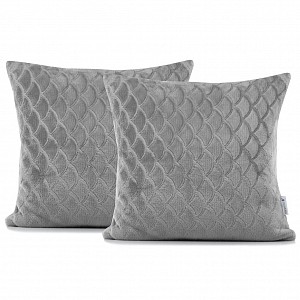 Povlak na polštářek mikroflanel ŠUPINKY 45x45 - Šedá