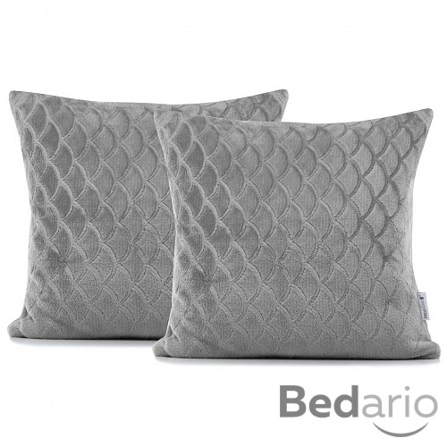 Povlak na polštářek mikroflanel ŠUPINKY 45x45 - Šedá