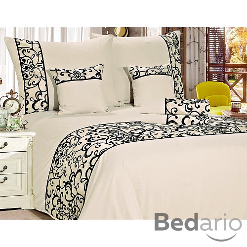 Šestidílné povlečení na klasická 2 lůžka 140x200+70x90 Ornament krémový