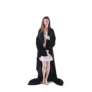 Mikroflanelová televizní deka Lazy 150x180 - Černá