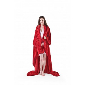 Mikroflanelová televizní deka Lazy 150x180 - Červená