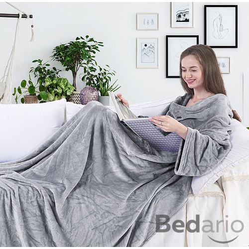 Mikroflanelová televizní deka Lazy 150x180 - Šedá