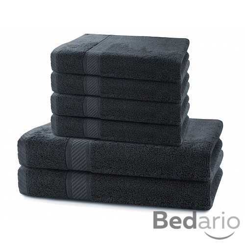 Set luxusních bambusových ručníků a osušek BAMBY 4+2 Antracitový