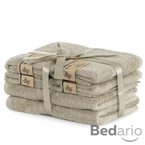 Set luxusních bambusových ručníků a osušek BAMBY 4+2 Béžový