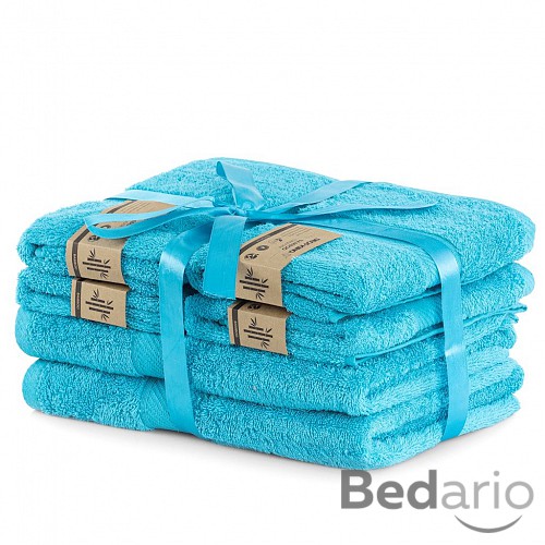 Set luxusních bambusových ručníků a osušek BAMBY 4+2 Tyrkysový