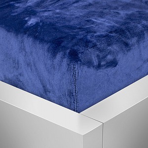 Mikroplyšové prostěradlo 180x200 Elegance - Tmavě modrá