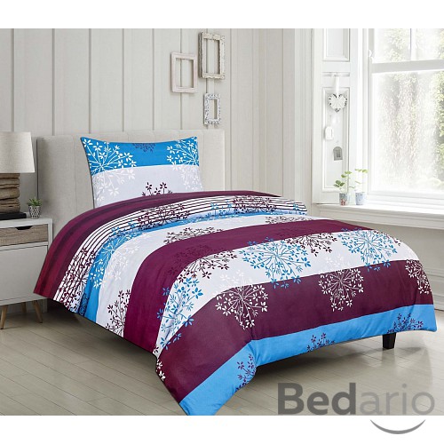 Microtop povlečení Comfort 140x200+70x90 Pruhy s květy