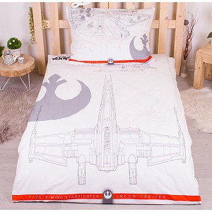 Bavlněné povlečení 140x200+70x90 Star Wars 9 Space Ships