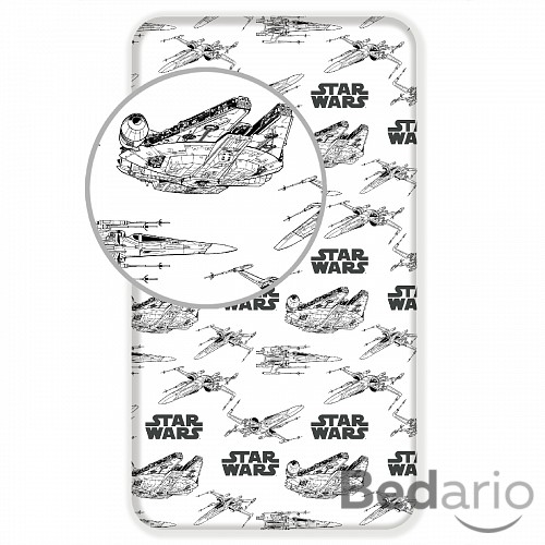 Bavlněné prostěradlo 90x200 Star Wars 9 Space Ships