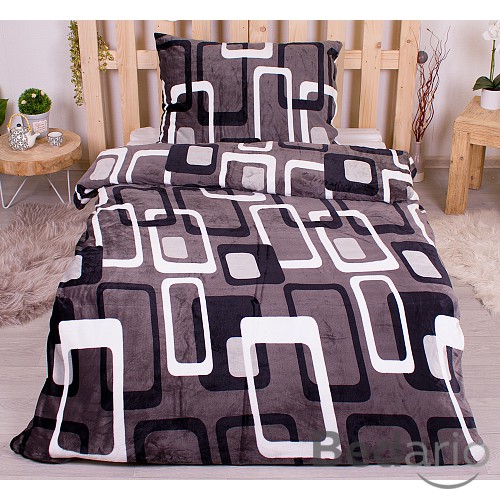 Mikroplyšové povlečení Premium 140x200+70x90 Šedé obrazovky