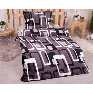 Mikroplyšové povlečení Premium 140x200+70x90 Šedé obrazovky