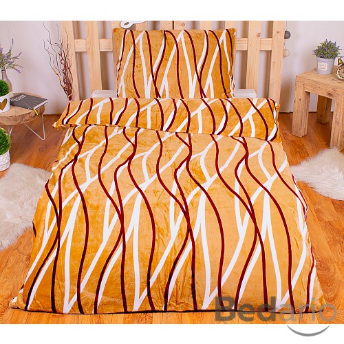 Mikroplyšové povlečení Premium 140x200+70x90 Vlnovky